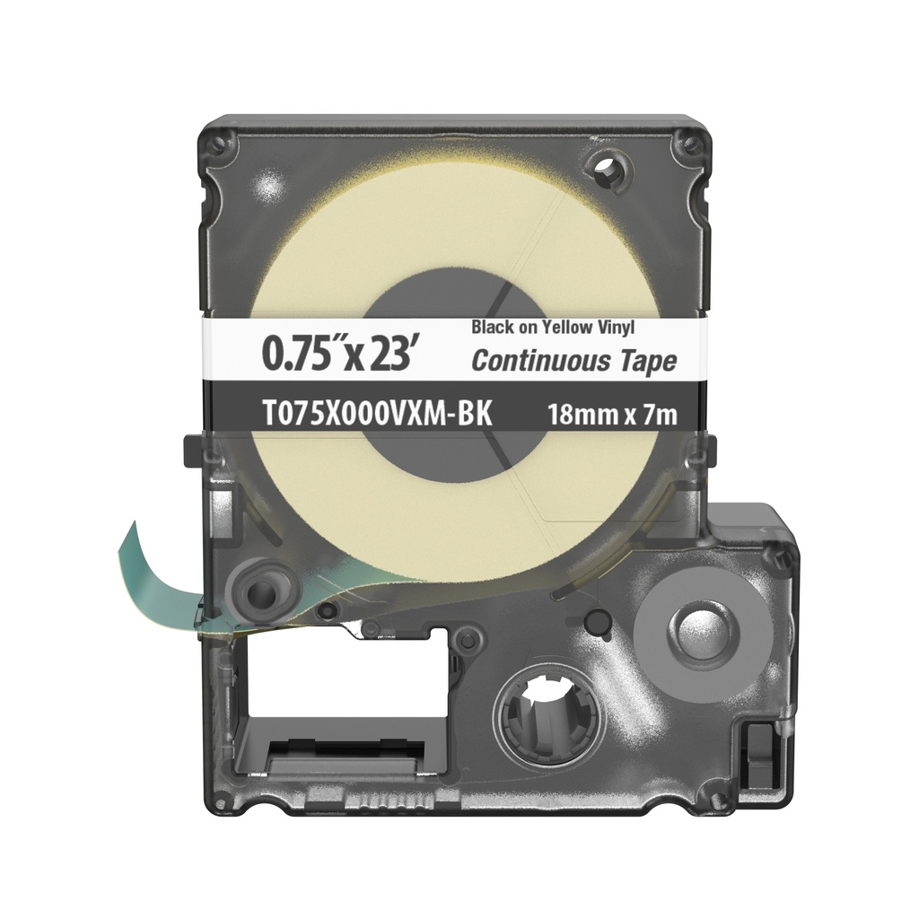 [T075X000VXM-BK] Cartucho P/Mp300 Y Mp100 18Mmx 7Mts Negro/Amarillo Cinta Continua Panduit