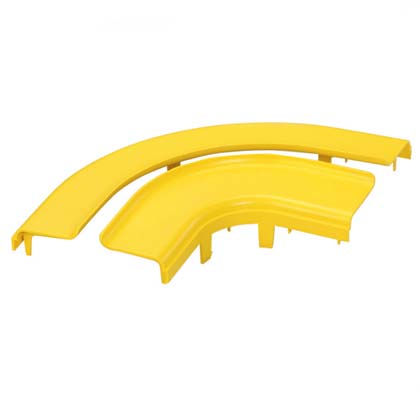 Tapa Curva Horizontal 90G Dividida Ducto Fiberrunner 4X4 Amarillo Panduit