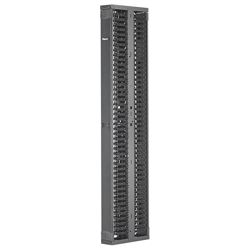 [PR2VD0696] Organizador Vertical 2.4Mts 52Ru 6X20Pulg Frontal Trasero Con Puertas Bisagras Negro Panduit