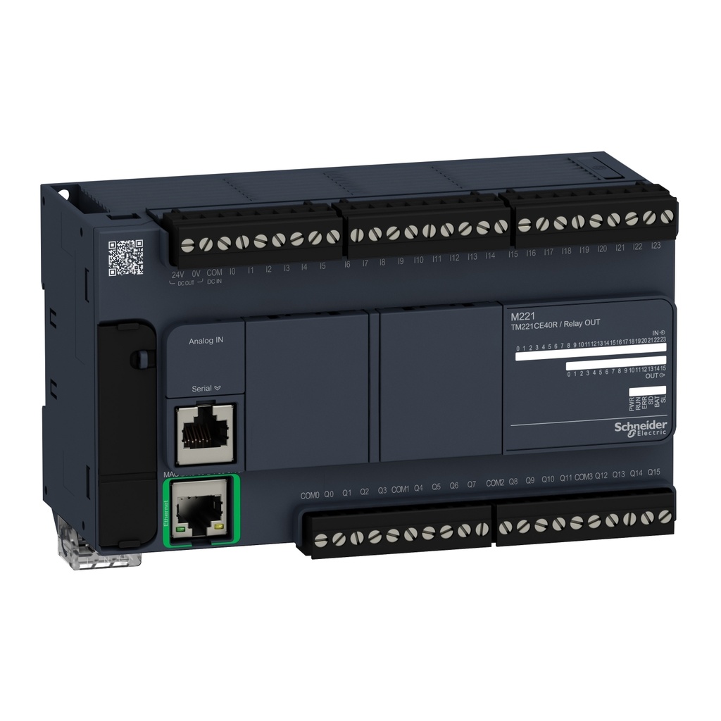 Plc M221 24 Entradas Digitales 16 Salidas Rele 100-240Vac Rs232/Rs485 Puerto Ethernet Modicon Schneider