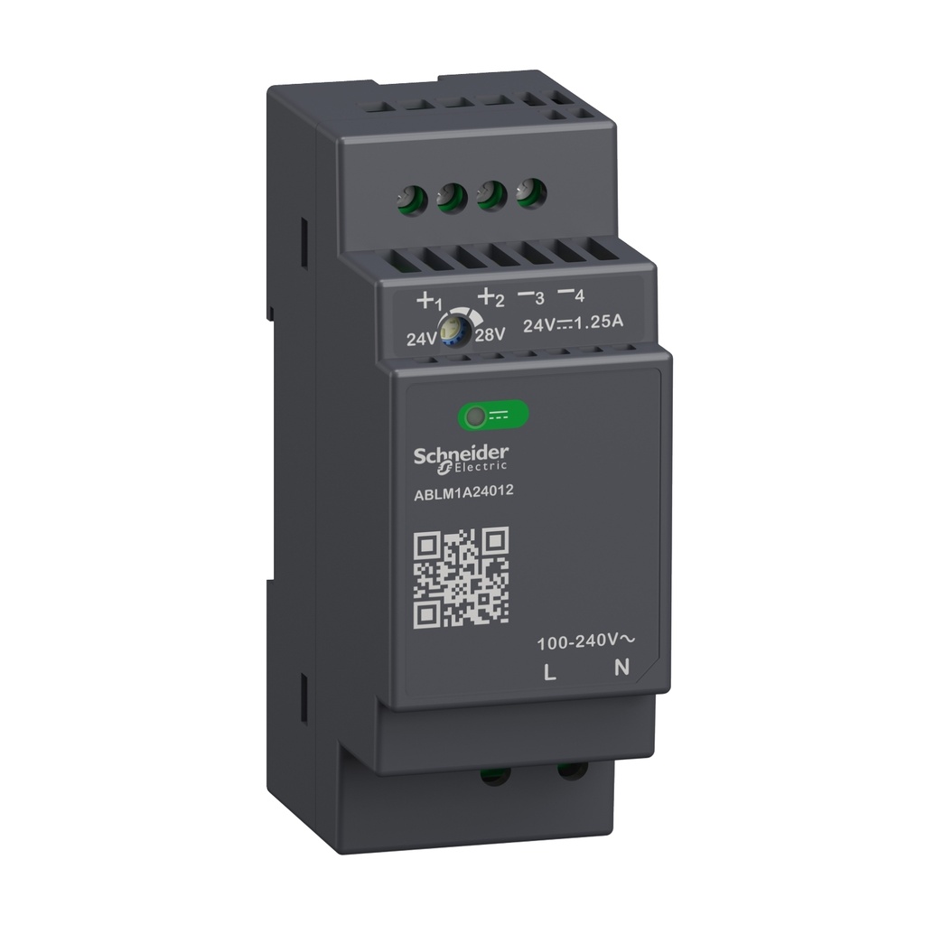 [ABLM1A24012] Fuente De Alimentacion Regulada 30W In 100/240Vac Out 24Vdc 1.25A Ip20 Montaje En Riel Din Schneider