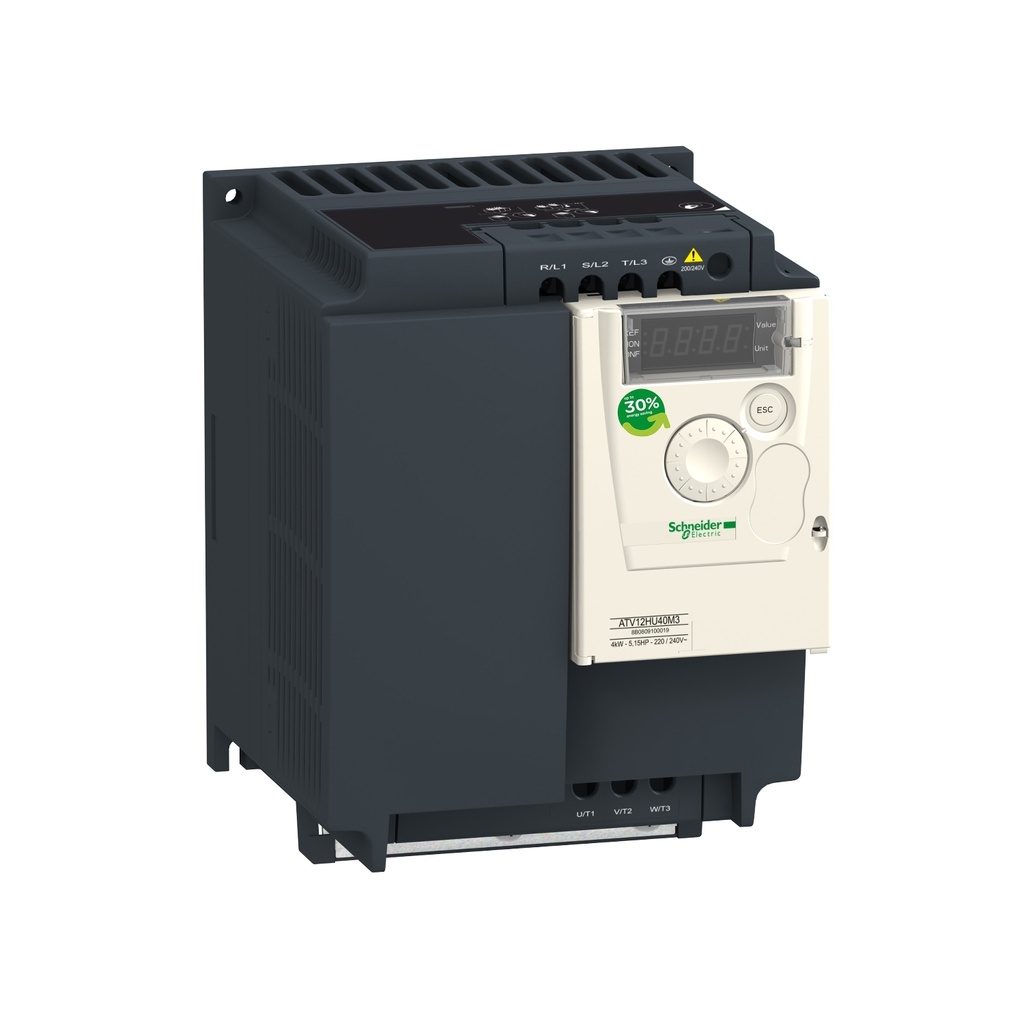 [ATV12HU40M3] Variador De Velocidad Atv12 Simple 4Kw 5Hp 16.7A 220V 200-240Vac Modbus Integrado Pantalla Basica Aplicacion Comercial Schneider