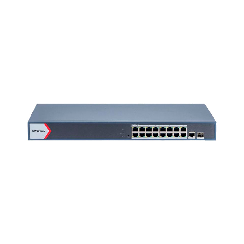 [DS-3E1518P-EIV2] Switch Poe 16 Puertos + 1 Sfp + 1 Puerto Rj45 Gigabit Administrable 230W Extender Poe 300Mtrs Montaje En Rack Hikvision 301802747