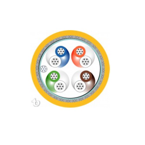 Cable Sf/Utp 24Awg Comunicacion Industrial Rs-485/422/232 Fr-Pvc Amarillo Teldor 9392004105W100T