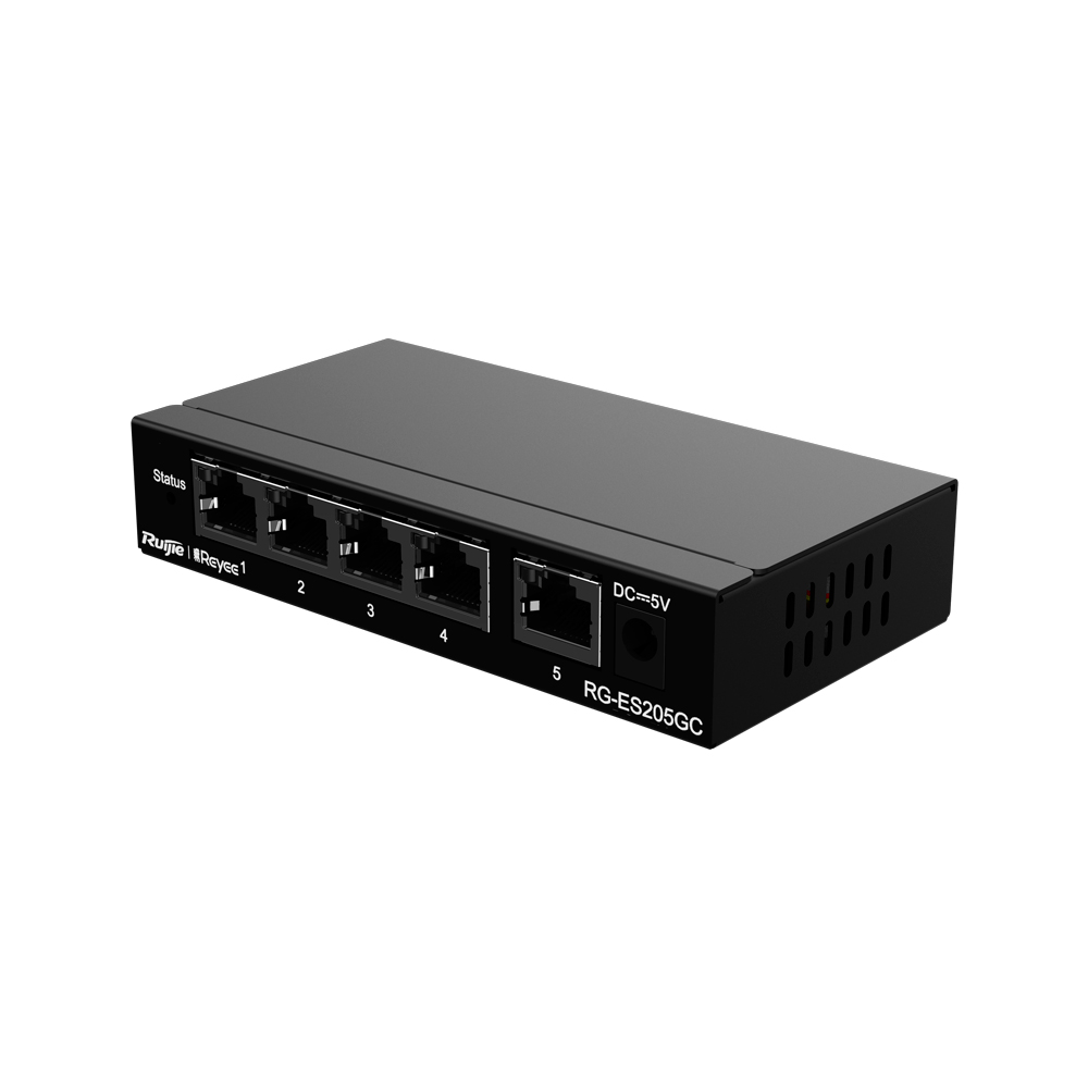 Switch 5 Puertos Rj45 1Gb Administrable Capa 2 Conmutacion 10Gbps Ruijie